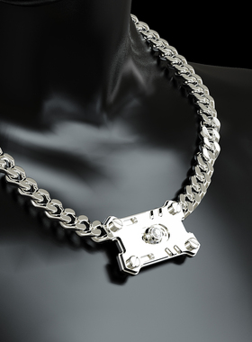 YURITAN情侣款钛钢古巴链项链