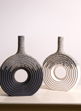 新中式陶瓷摆件创意花瓶客厅玄关软装饰品书房茶室样板间禅意摆设