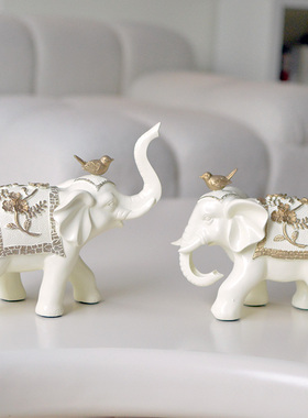 大象摆件家居酒柜装饰品玄关客厅现代创意象一对北欧轻奢小工艺品