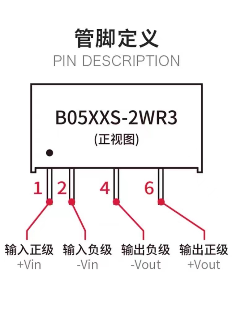 电源模块B0505S/9/12/24S/-1W B1205/1212/1224S-2W B2405S隔离DC - 图3