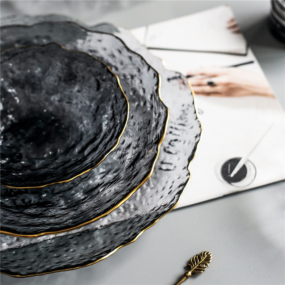 北欧奇形玻璃盘水果盘子小精致创意轻奢风网红好看的餐具家用碟子 左岸花开旗舰店 淘优券