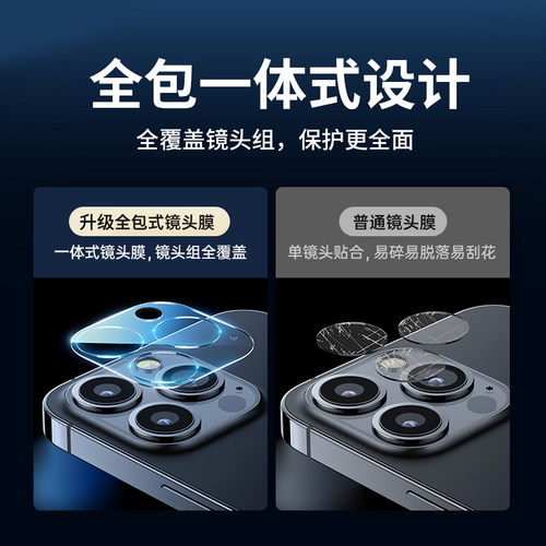 适用苹果17镜头膜iPhone13promax后摄像头保护膜14全包15Pro保护圈16手机镜头钢化膜11贴12一体包边背膜plus - 图1