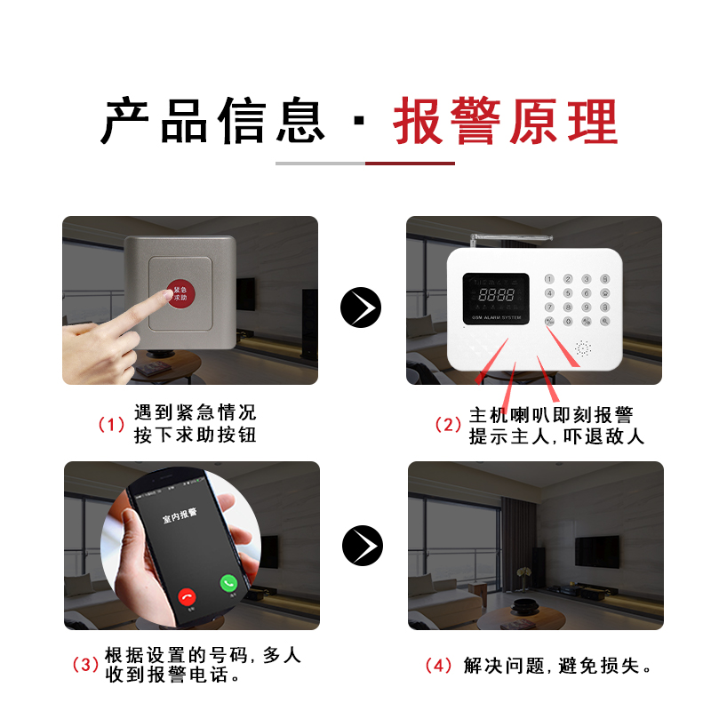 无线紧急呼叫器紧急求助器残卫报警器残疾人卫生间报警器-图0