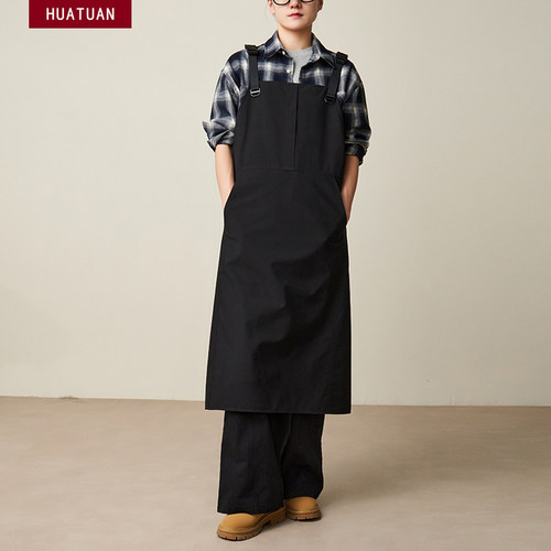 防泼水长围裙餐饮理发宠物咖啡蛋糕店家用厨房工作服定制logo男女 - 图2