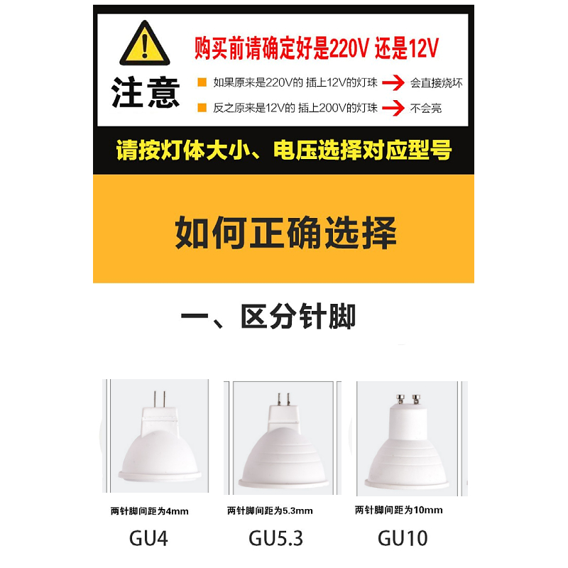 MR16灯杯LED插脚GU10灯泡节能灯光源12V5W射灯mr11天花灯220V筒灯 - 图0