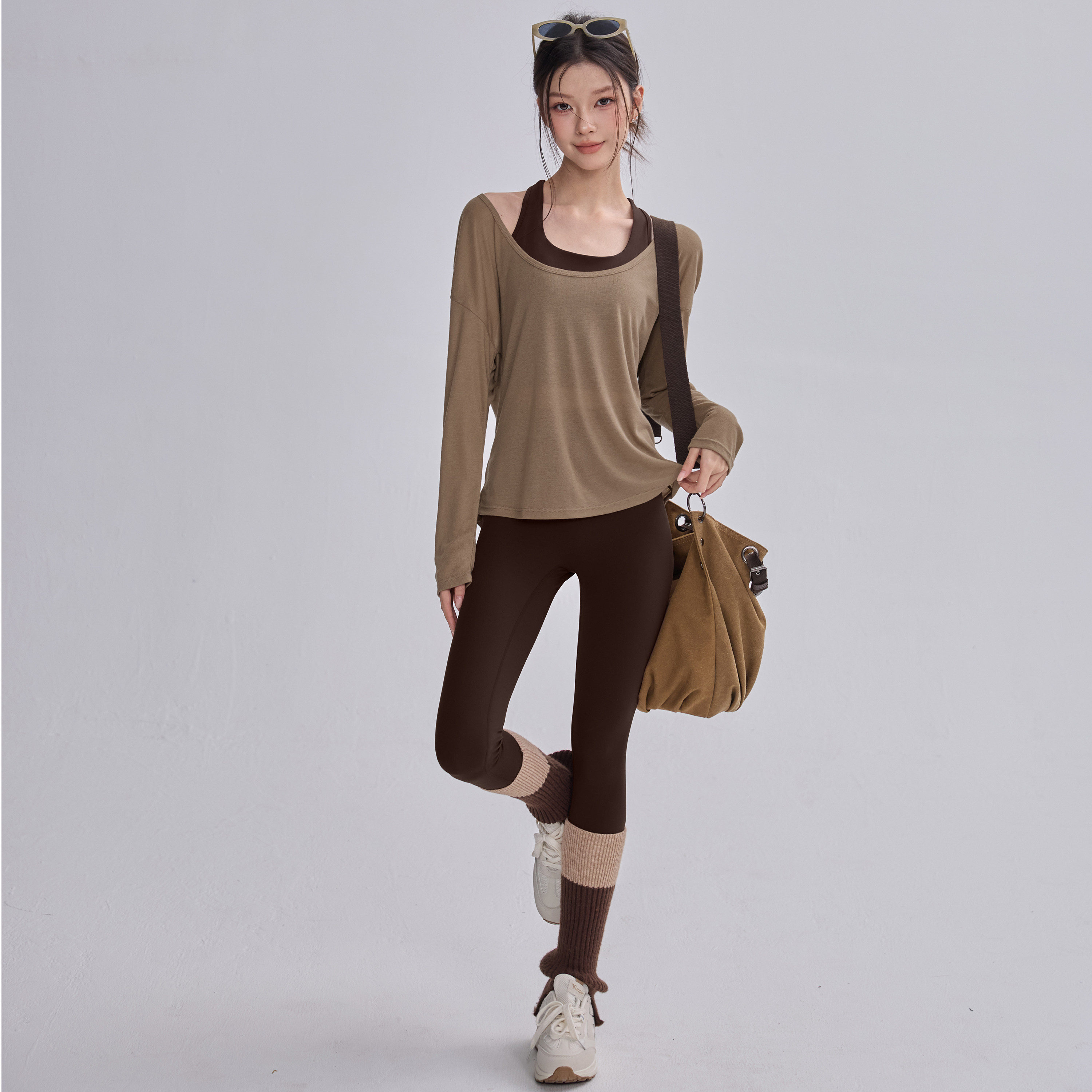 宽松瑜伽服罩衫女普拉提训练秋冬长袖透气上衣2025健身运动套装新,淘宝优惠券,粉丝福利购,淘宝优惠卷