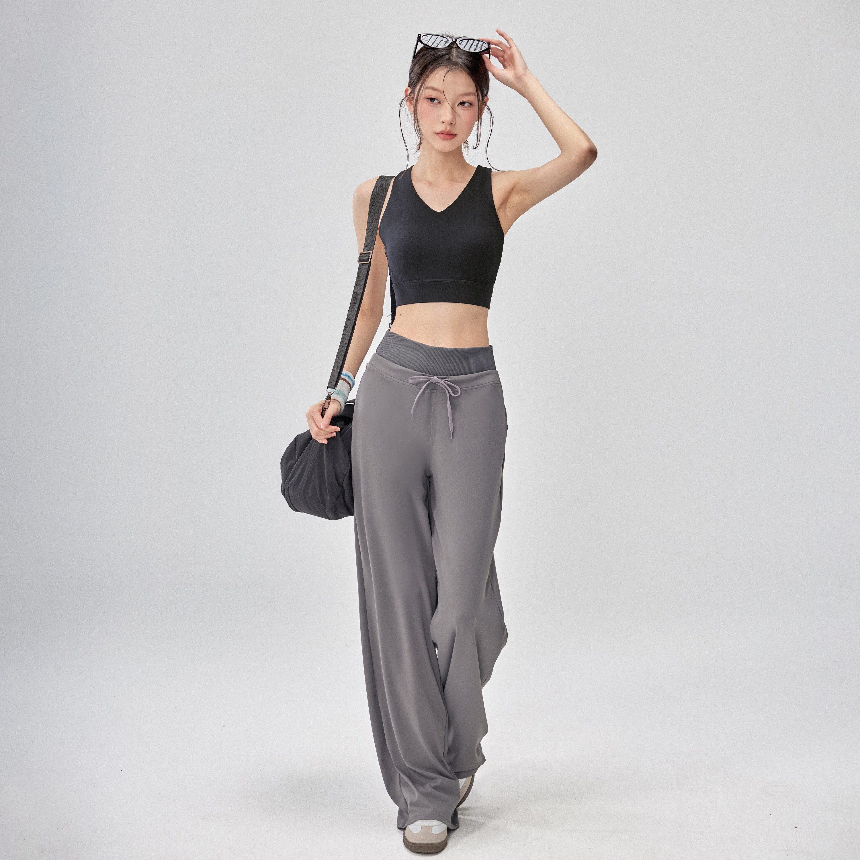 秋季瑜伽长裤女普拉提训练宽松直筒健身裤速干运动阔腿裤,淘宝优惠券,粉丝福利购,淘宝优惠卷