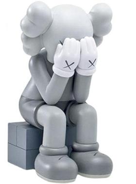 克莱因蓝网红店kaws落地大摆件坐姿美发店公仔玻璃钢雕塑客厅装饰