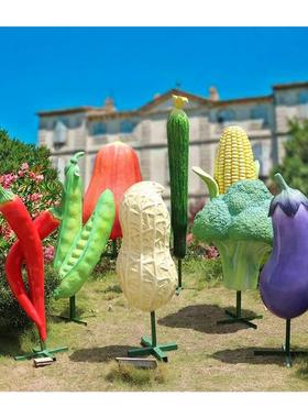 大型仿真草莓雕塑创意卡通瓜果蔬菜园林景观农场生态园玻璃钢摆件