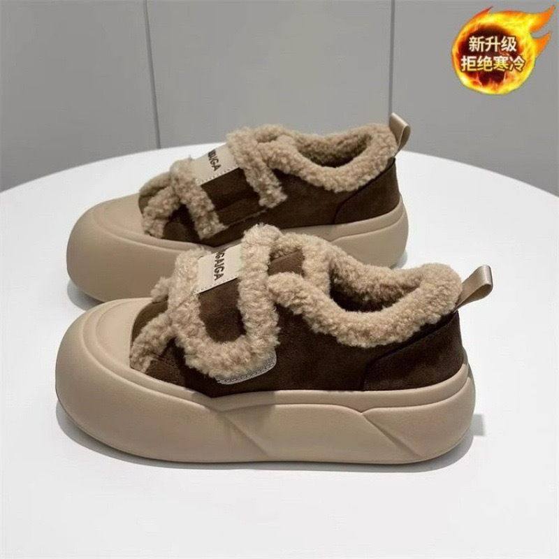 冬季加绒魔术贴松糕底棉鞋女加厚新款面包鞋潮一脚蹬乐福鞋女,淘宝优惠券,粉丝福利购,淘宝优惠卷