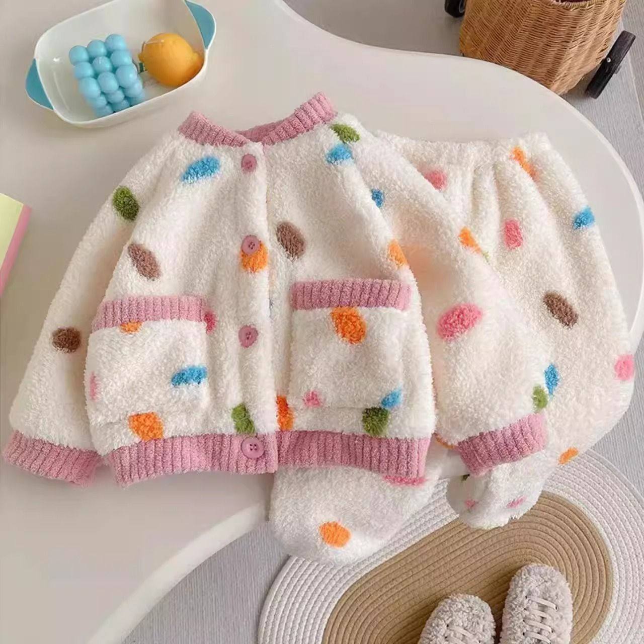 女童珊瑚绒睡衣冬季加绒加厚款夹棉保暖法兰绒女宝宝儿童家居服冬,淘宝优惠券,粉丝福利购,淘宝优惠卷