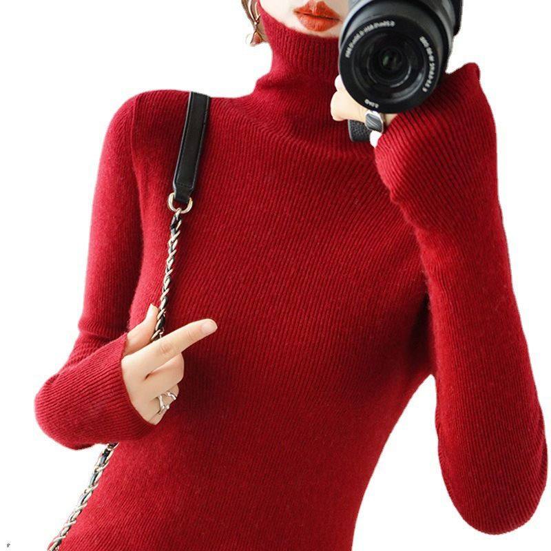 百搭好看堆堆领毛衣女修身高领秋冬新款紧身内搭羊毛针织打底衫,淘宝优惠券,粉丝福利购,淘宝优惠卷