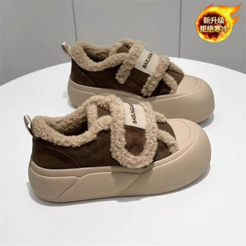 冬季加绒魔术贴松糕底棉鞋女加厚新款面包鞋潮一脚蹬乐福鞋女,淘宝优惠券,粉丝福利购,淘宝优惠卷