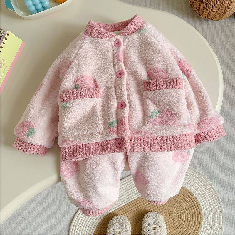 女童珊瑚绒睡衣冬季加绒加厚款夹棉保暖法兰绒女宝宝儿童家居服冬,淘宝优惠券,粉丝福利购,淘宝优惠卷