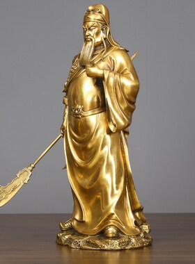 铜关公佛像摆件武财神关公像财神爷摆件客厅玄关摆设开业礼品