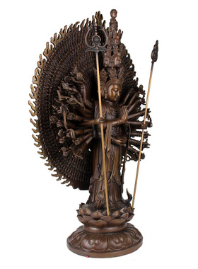 纯铜千手观音家居客厅摆件佛像