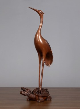 紫铜摆件仙鹤延年乔迁新居玄关装