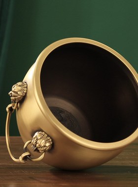 纯铜仿古故宫家居客厅工艺品财狮