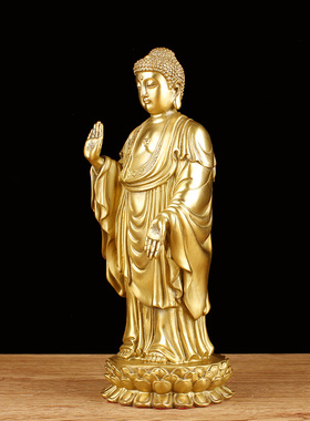 黄铜大日如来摆件无锡灵山大佛佛祖铜像家居客厅办公桌面铜工艺品