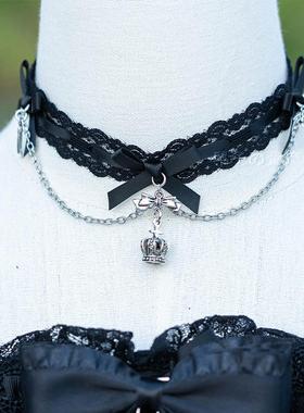 原创暗黑蕾蕾系系项圈链条颈环