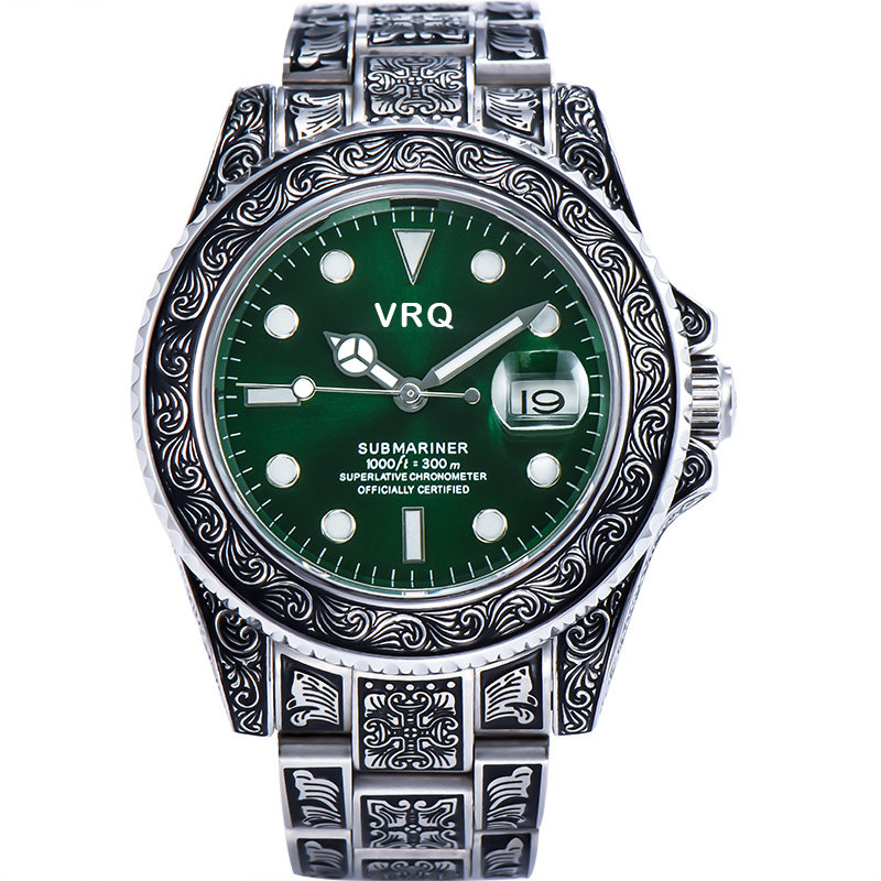 vrq女全自动浮雕商务防水机械表 vrq国产腕表