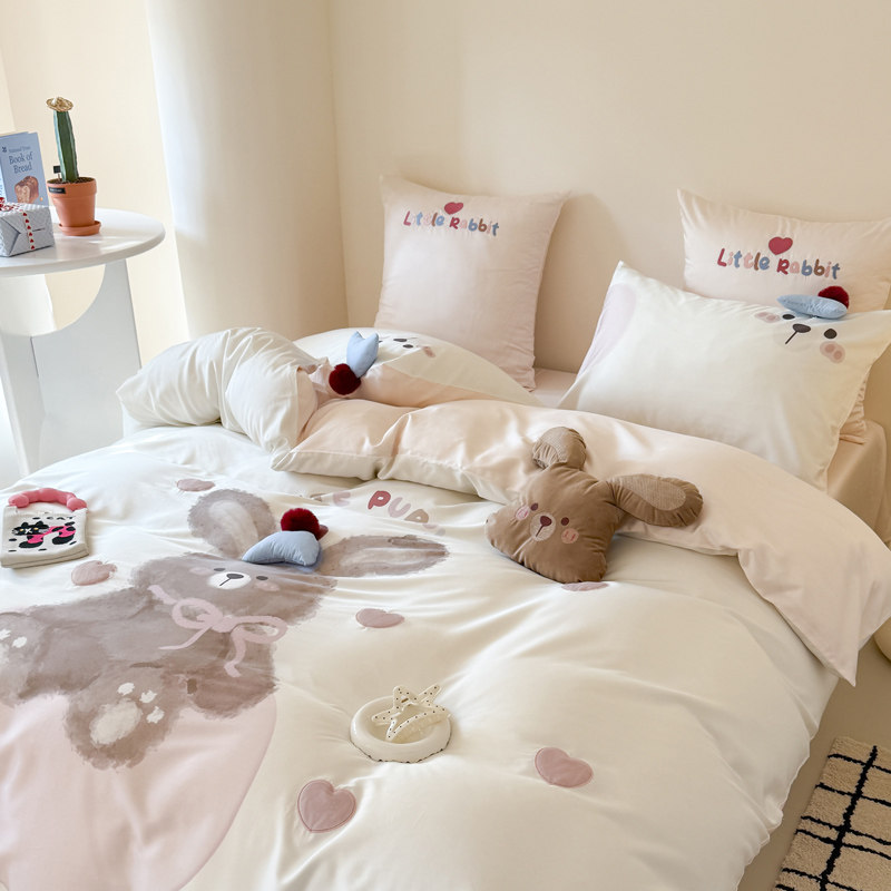 120S澳棉卡通宿舍四件套可爱纯棉被套床单春夏床上用品,淘宝优惠券,粉丝福利购,淘宝优惠卷