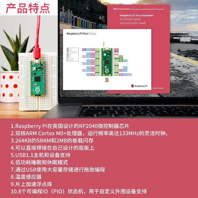 树莓派Pico微控制器单片机开发板Raspberry Pi传感器套件python-图2