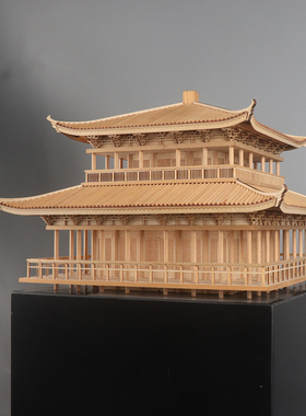 中式木质古建亭台楼阁手工摆件