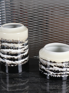 中式风流云水墨陶瓷客厅玄关花瓶