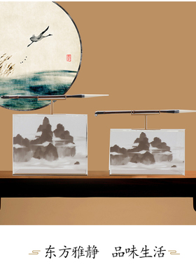 新中式风毛笔样板房间软装饰品