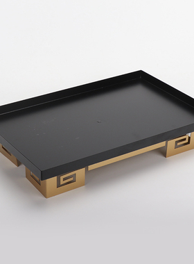 新中式风铁艺托盘长方形装饰品