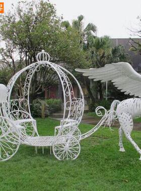 铁艺南瓜车户外欧式铁艺马车婚礼装饰道具橱窗摄影花车