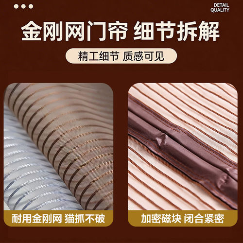 金刚网魔术贴磁吸门帘防蚊虫家用加密磁块吸力强坚韧网纱家居 - 图0