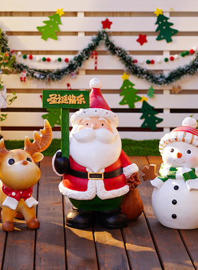 圣诞节卡通雪人圣诞老人装饰摆件