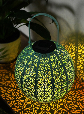 太阳能铁艺镂空光影小夜灯氛围灯