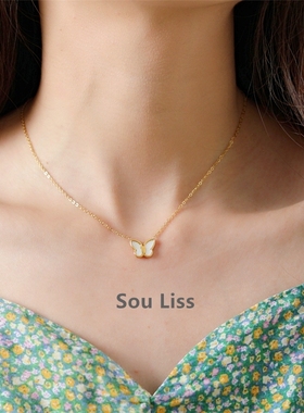 轻奢精致贝母蝴蝶项链