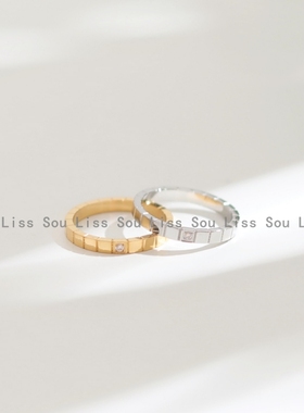 时尚简约小冰块素圈戒指