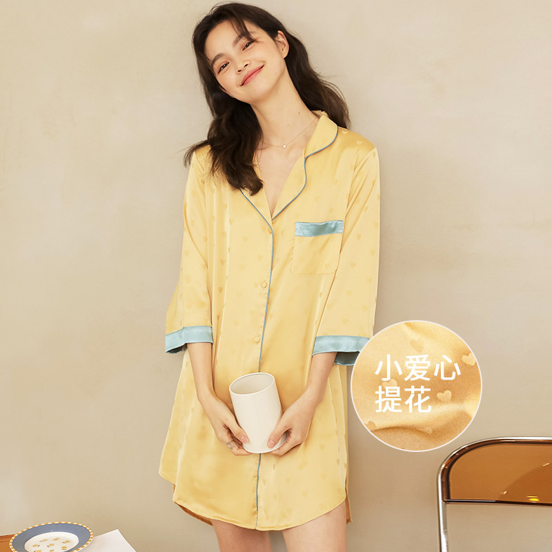 甜美爱心女士冰丝2023新款性感睡裙 牧羊蝶睡衣/家居服套装