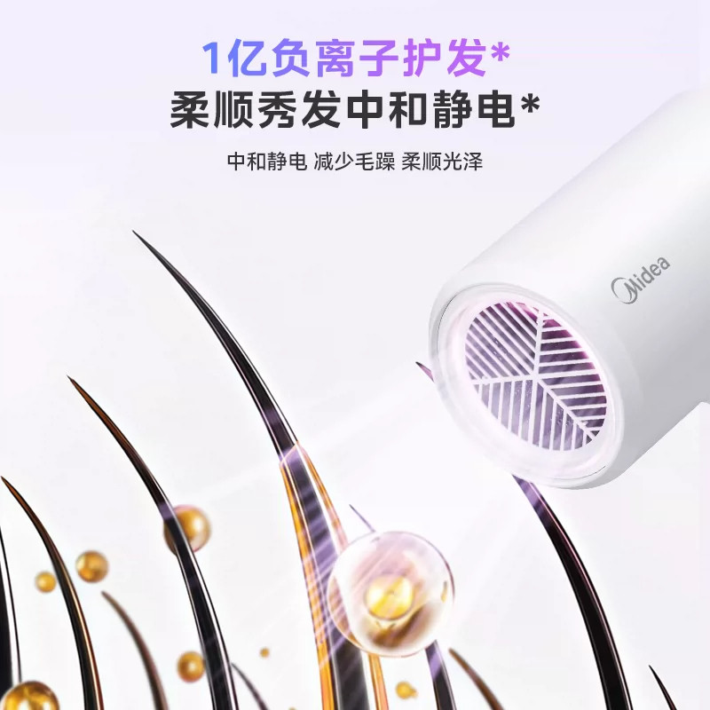 【国补15%】美的吹风机家用负离子速干电吹风大风力护发风筒MD02