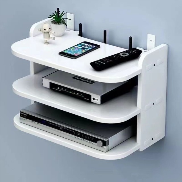Router placement rack wifi storage box wall storage rack without punching wall-mounted TV set-top box bracket