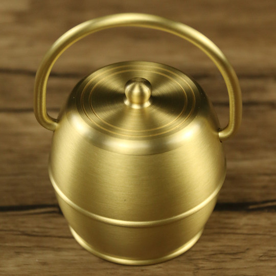 纯铜陪嫁子孙桶三件套结婚庆用品喜庆小小号马桶摆件乔迁用出嫁用