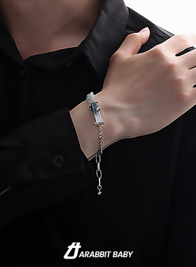 竹节平安扣拼接手链男