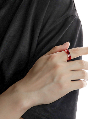 个性水墨国潮创意戒指男女小众