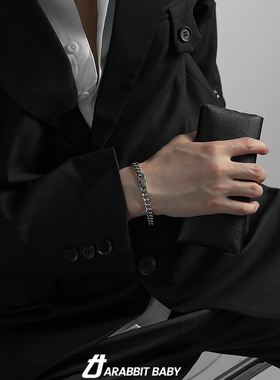 男女钛钢小众设计卡扣手链