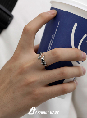 原创恶魔翅膀复古小众嘻哈风戒指