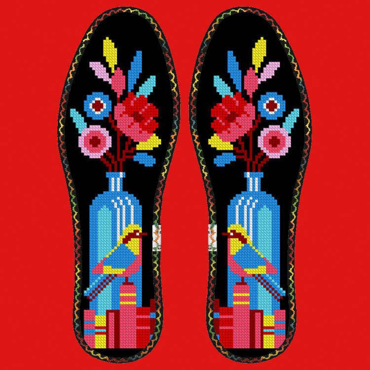 新款玫瑰香黑色底合集带花边七层纯棉布十字绣鞋垫薄款柔软小格子,淘宝优惠券,粉丝福利购,淘宝优惠卷