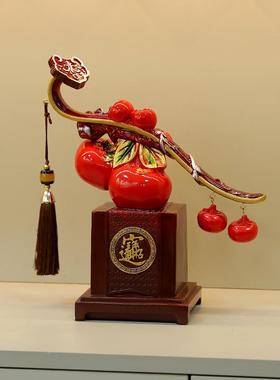 新中式柿柿如意柿子摆件结婚礼物