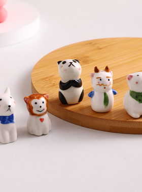 萌趣可爱陶瓷动物造型摆件装饰品