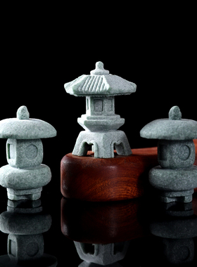 中式禅意石塔灯笼摆件仿古小宫灯