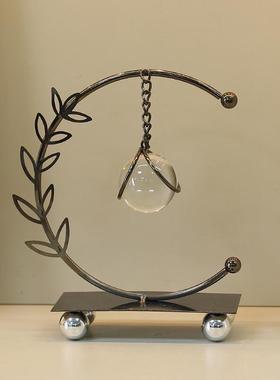 创意铁艺水晶球摆件电视柜装饰品